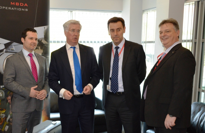 Secretary of State for Defence visits MBDA - Lostock