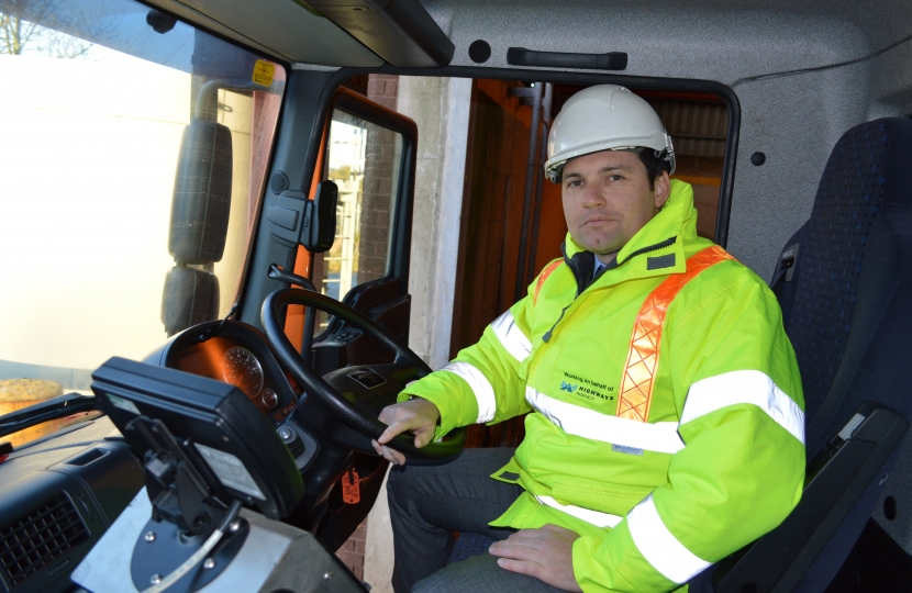 Chris inspects the gritting vehicles