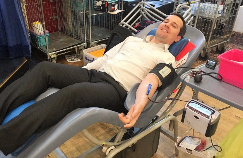 Chris Green MP Blood donation