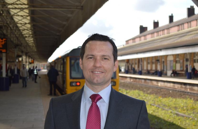Chris Green MP at Bolton Railway Station
