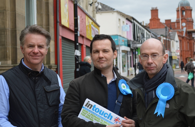 Bolton West campaign day with Cllr Martyn Cox, Chris Green and James Walsh