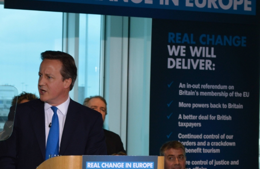 David Cameron launching the campaign in Manchester