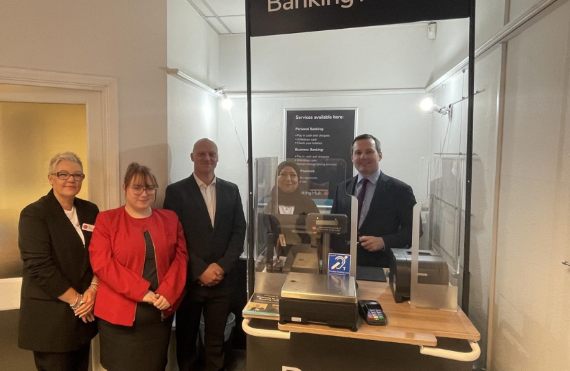 Chris Green MP at the banking hub in Horwich