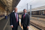 Chris Green with Minister at Bolton Train Station
