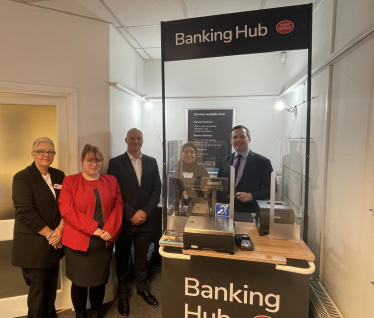 Chris Green MP at the banking hub in Horwich